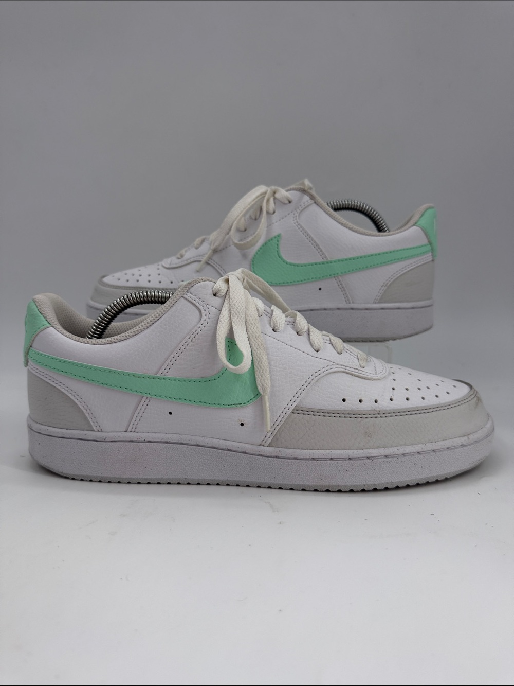 Nike Court Vision Low White-Mint Leather Shoes FZ4124 100 Women's Size 9.5